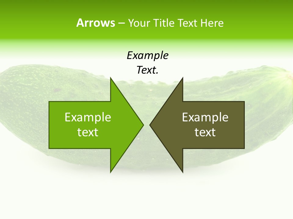 One Green Cucumber On A White Background. PowerPoint Template