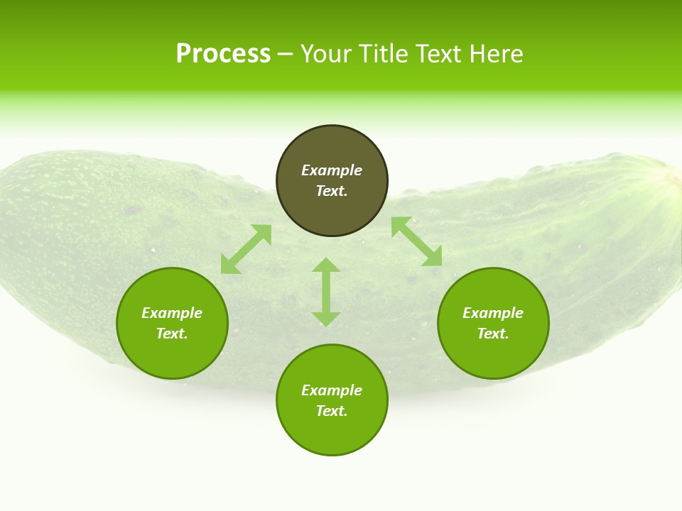 One Green Cucumber On A White Background. PowerPoint Template