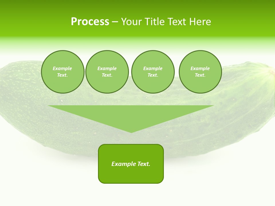 One Green Cucumber On A White Background. PowerPoint Template