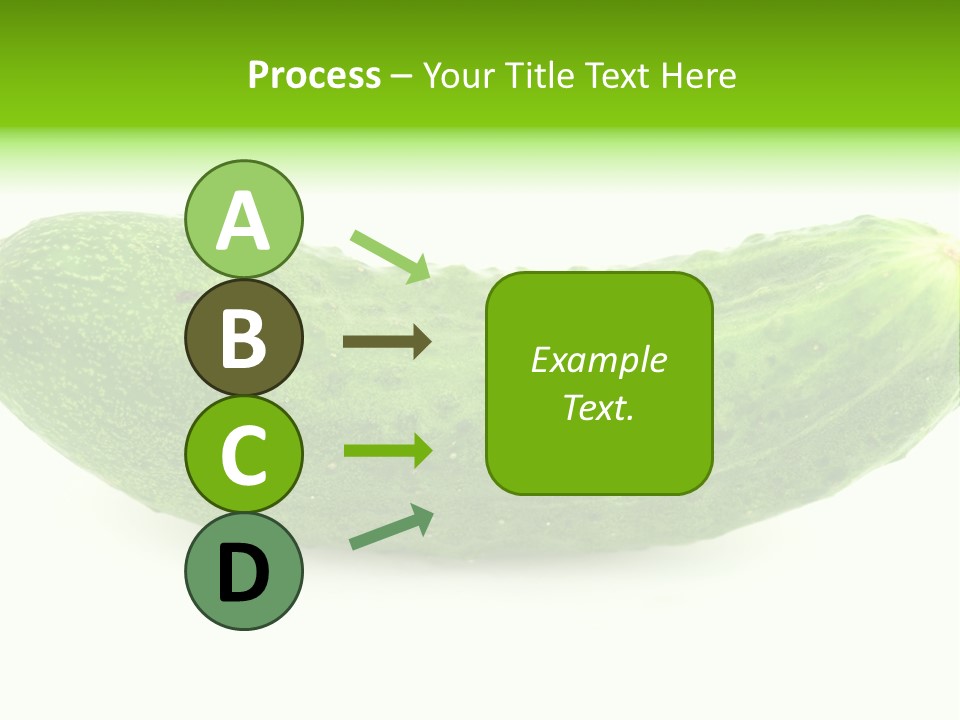 One Green Cucumber On A White Background. PowerPoint Template