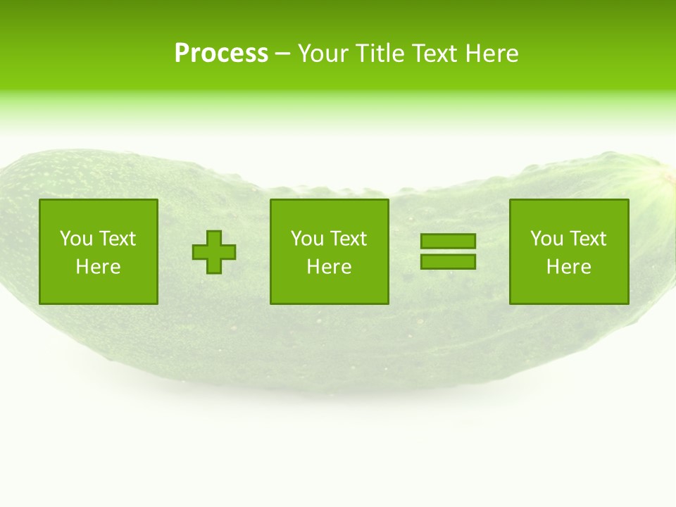 One Green Cucumber On A White Background. PowerPoint Template