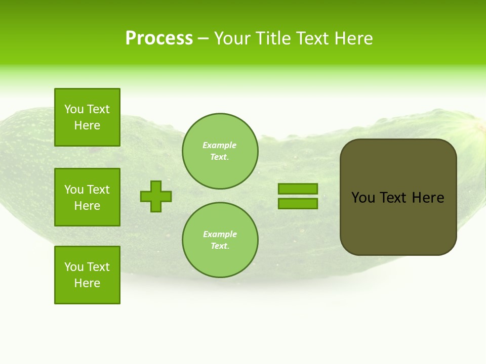 One Green Cucumber On A White Background. PowerPoint Template