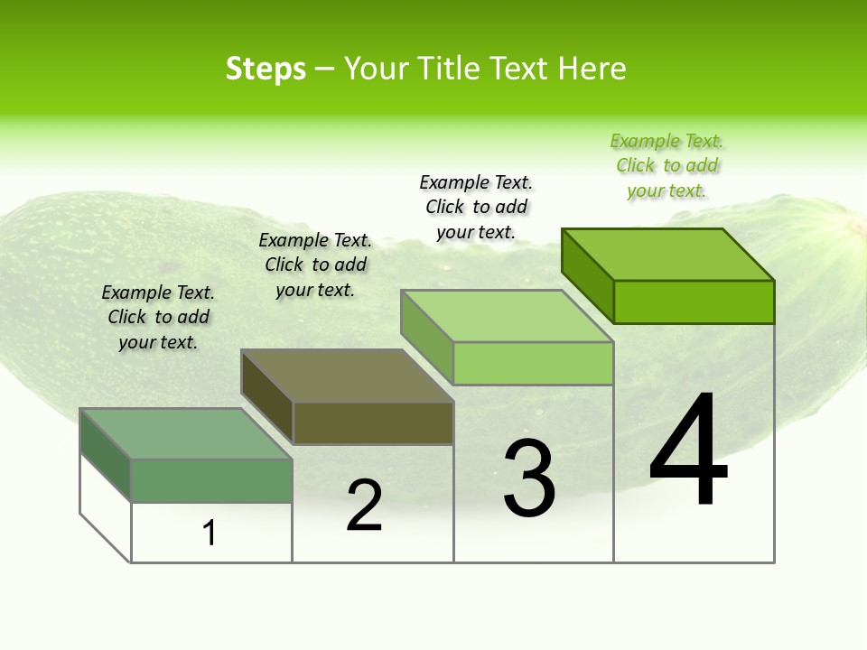 One Green Cucumber On A White Background. PowerPoint Template