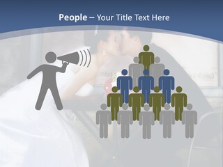 Wedding Couple At Cafe Romantic PowerPoint Template