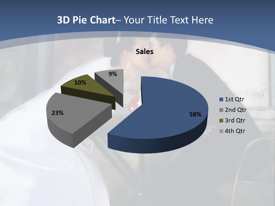 Wedding Couple At Cafe Romantic PowerPoint Template