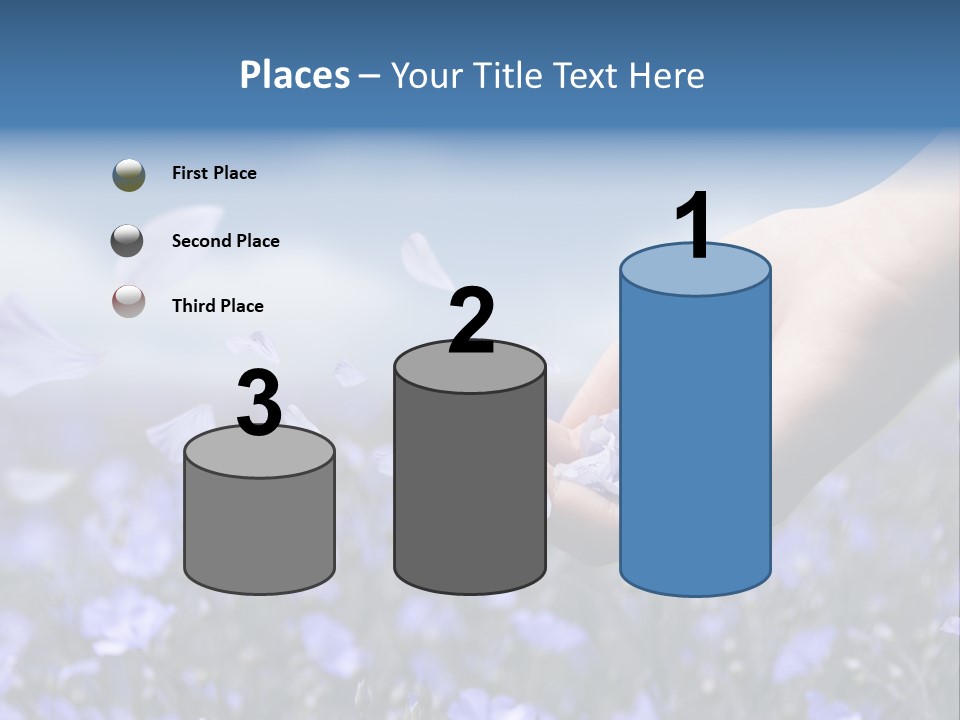 A Women Holding Flower Petals Blowing In The Wind. PowerPoint Template