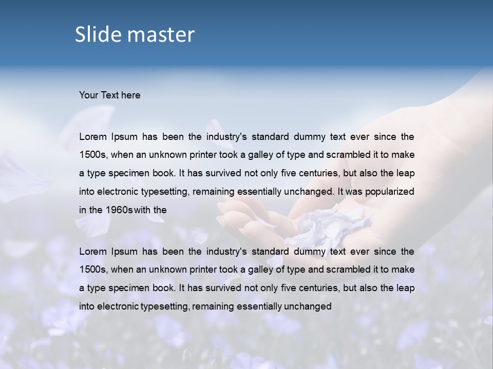 A Women Holding Flower Petals Blowing In The Wind. PowerPoint Template