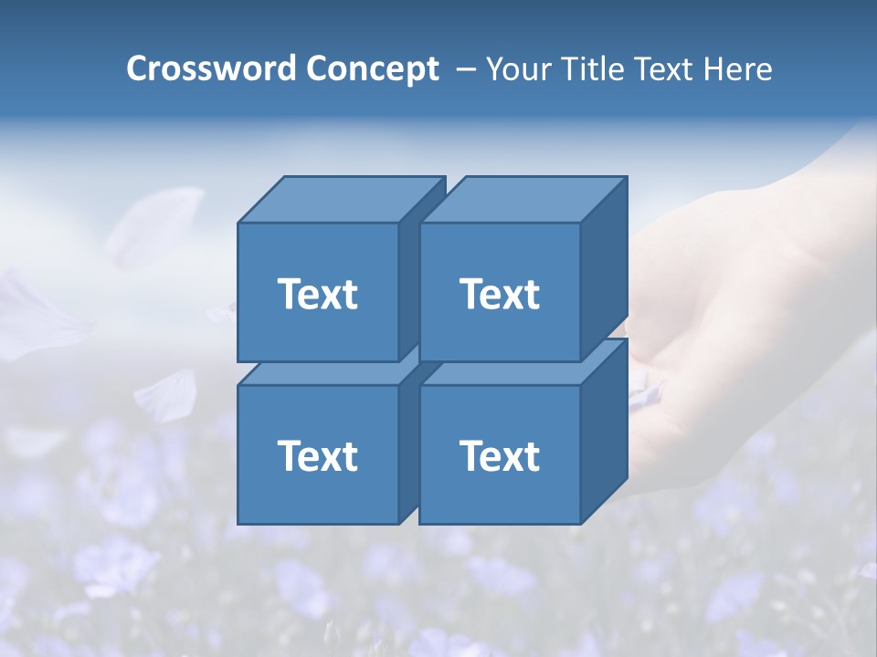 A Women Holding Flower Petals Blowing In The Wind. PowerPoint Template