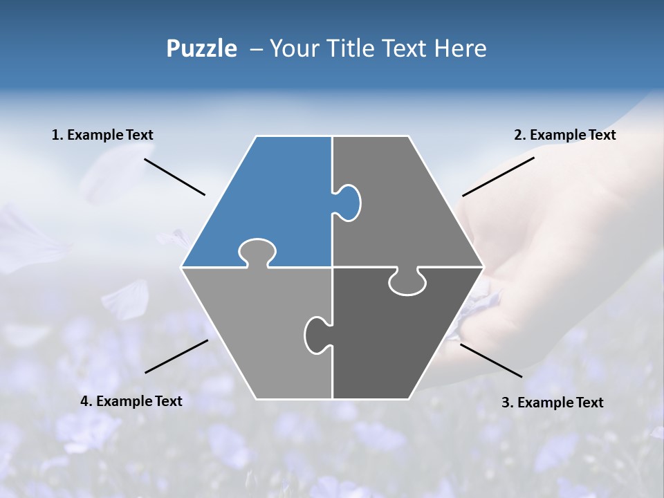 A Women Holding Flower Petals Blowing In The Wind. PowerPoint Template