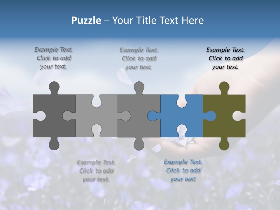 A Women Holding Flower Petals Blowing In The Wind. PowerPoint Template