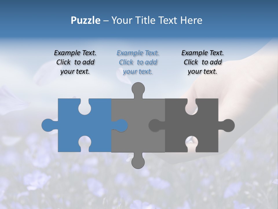 A Women Holding Flower Petals Blowing In The Wind. PowerPoint Template