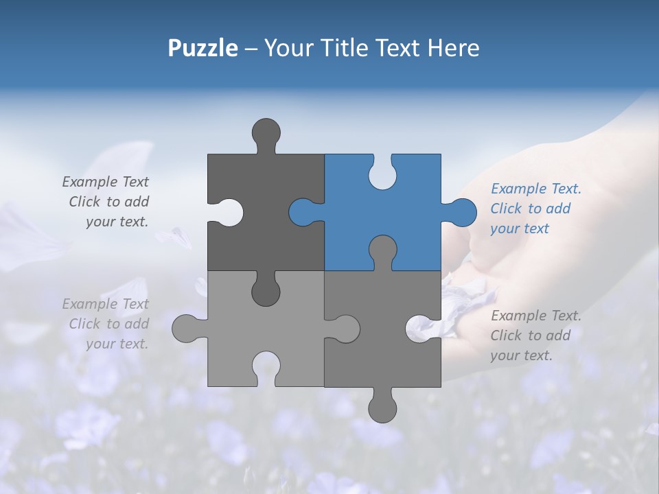 A Women Holding Flower Petals Blowing In The Wind. PowerPoint Template