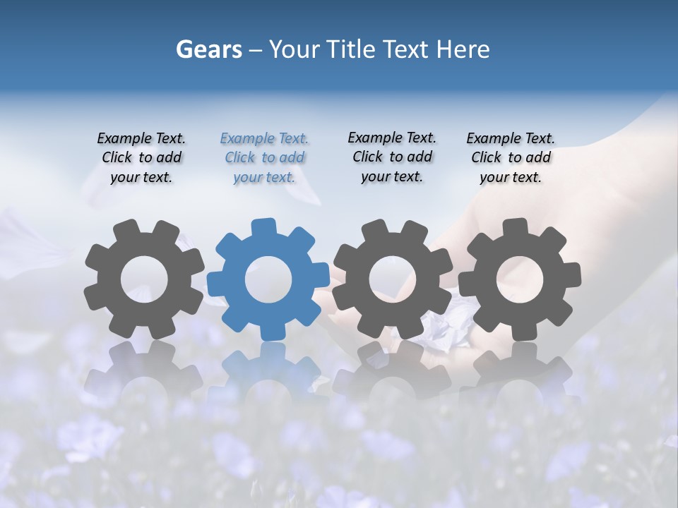 A Women Holding Flower Petals Blowing In The Wind. PowerPoint Template