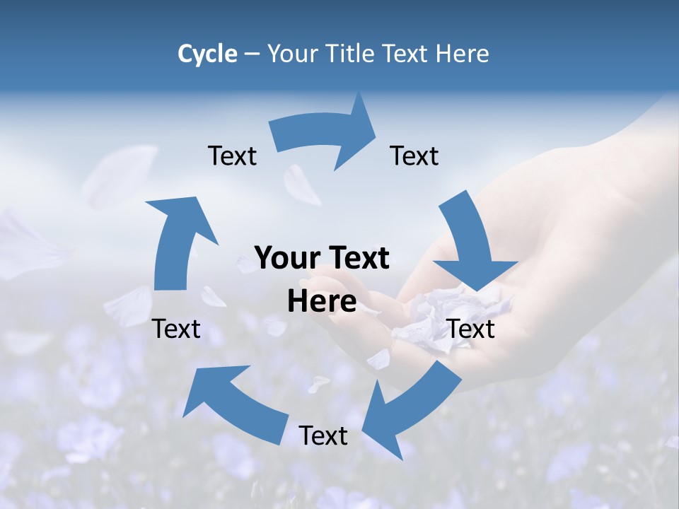 A Women Holding Flower Petals Blowing In The Wind. PowerPoint Template