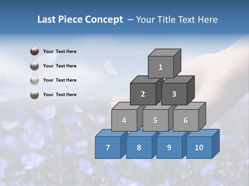 A Women Holding Flower Petals Blowing In The Wind. PowerPoint Template