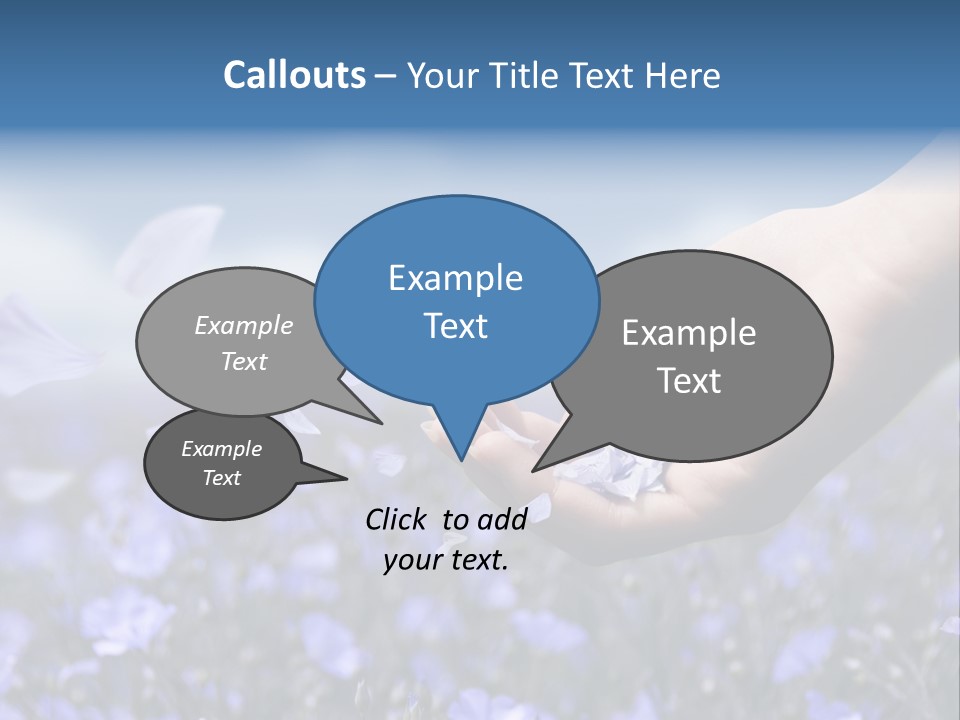 A Women Holding Flower Petals Blowing In The Wind. PowerPoint Template