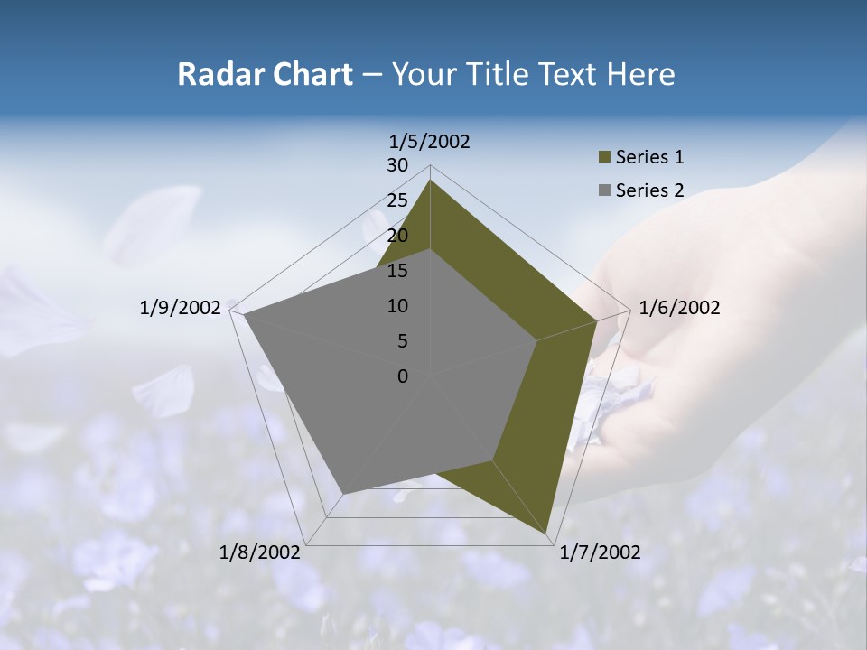 A Women Holding Flower Petals Blowing In The Wind. PowerPoint Template