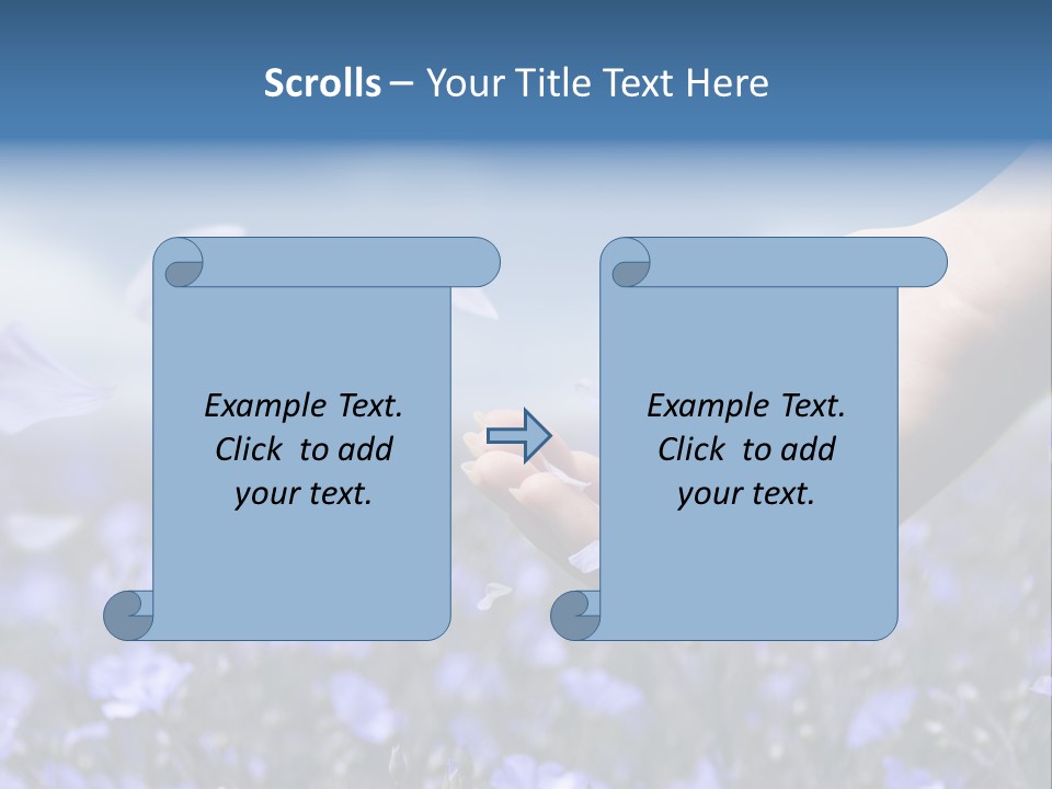 A Women Holding Flower Petals Blowing In The Wind. PowerPoint Template