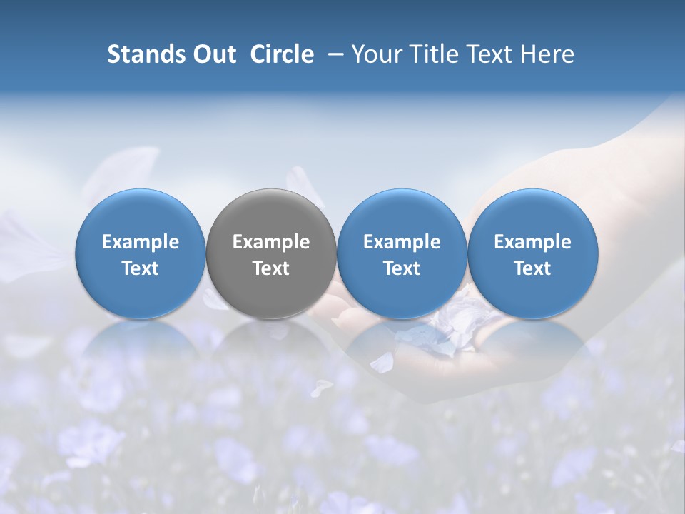 A Women Holding Flower Petals Blowing In The Wind. PowerPoint Template