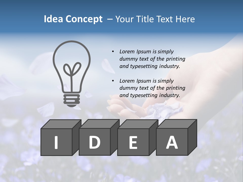 A Women Holding Flower Petals Blowing In The Wind. PowerPoint Template