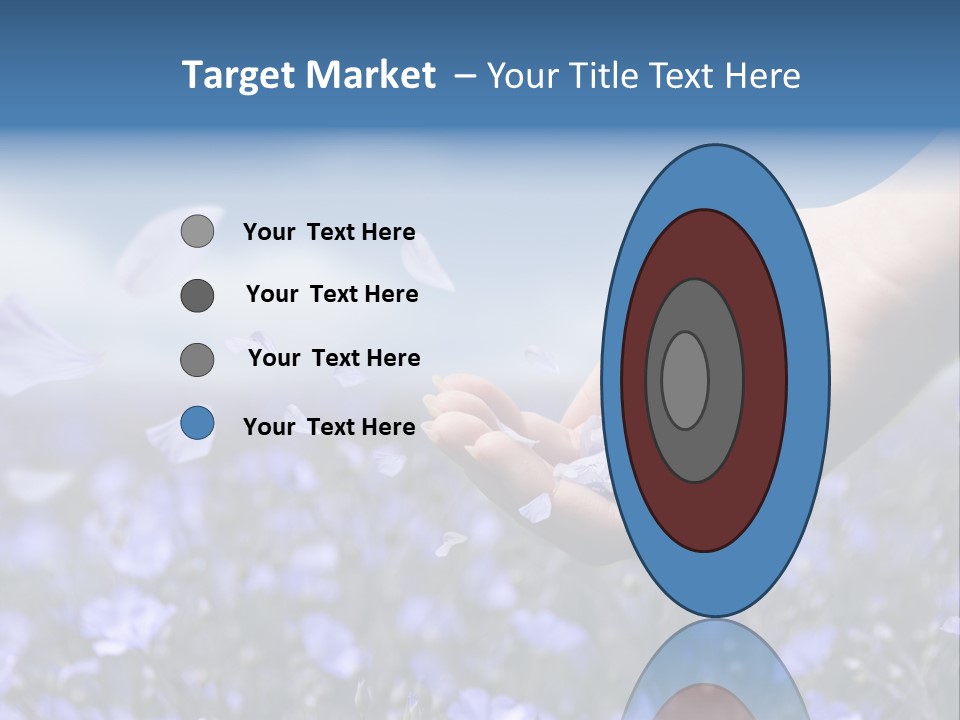 A Women Holding Flower Petals Blowing In The Wind. PowerPoint Template