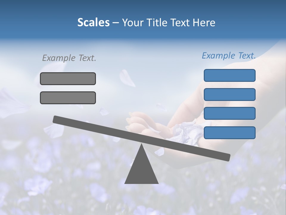 A Women Holding Flower Petals Blowing In The Wind. PowerPoint Template