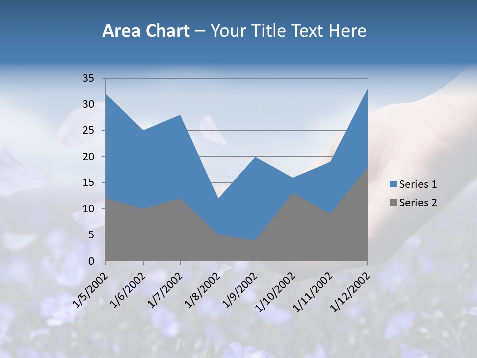 A Women Holding Flower Petals Blowing In The Wind. PowerPoint Template