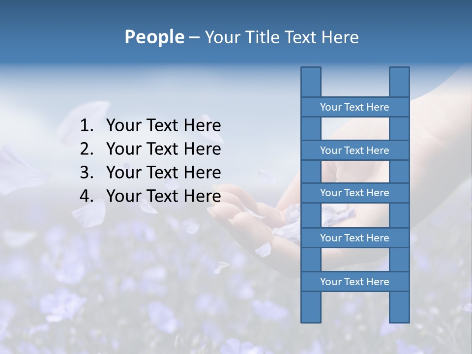 A Women Holding Flower Petals Blowing In The Wind. PowerPoint Template