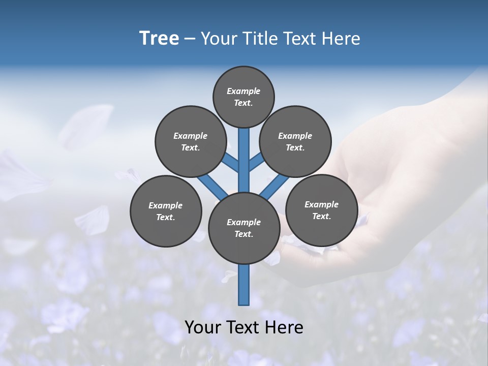 A Women Holding Flower Petals Blowing In The Wind. PowerPoint Template