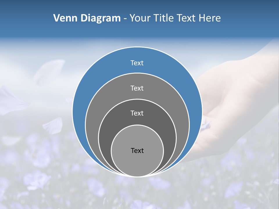 A Women Holding Flower Petals Blowing In The Wind. PowerPoint Template