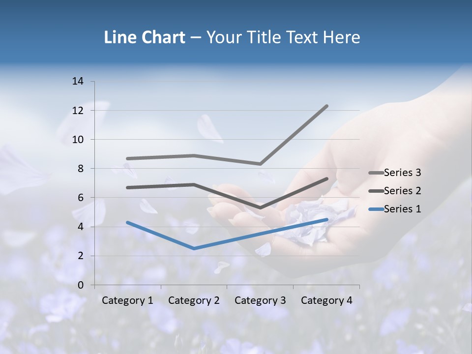 A Women Holding Flower Petals Blowing In The Wind. PowerPoint Template