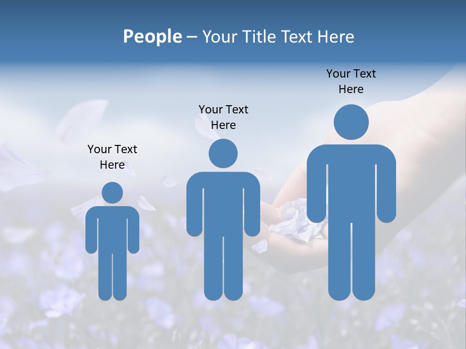 A Women Holding Flower Petals Blowing In The Wind. PowerPoint Template