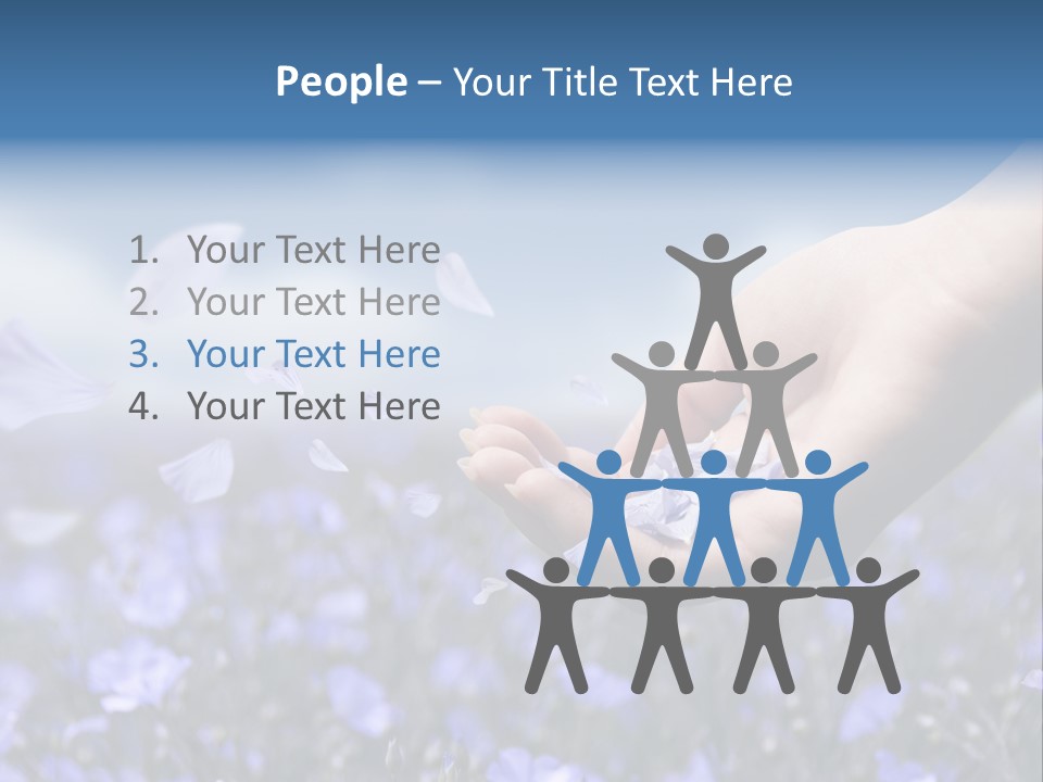 A Women Holding Flower Petals Blowing In The Wind. PowerPoint Template