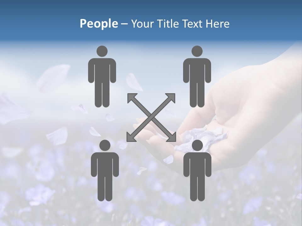 A Women Holding Flower Petals Blowing In The Wind. PowerPoint Template