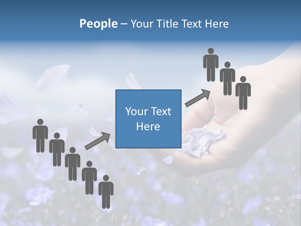 A Women Holding Flower Petals Blowing In The Wind. PowerPoint Template