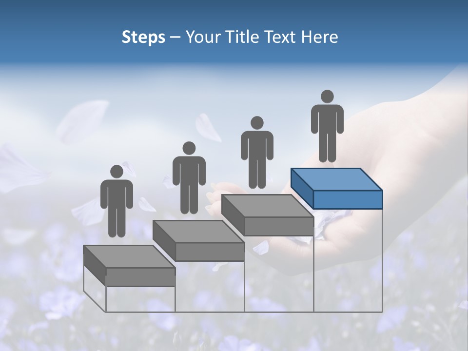 A Women Holding Flower Petals Blowing In The Wind. PowerPoint Template