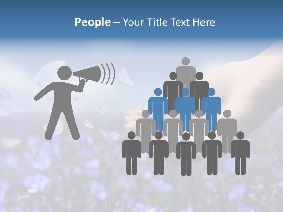 A Women Holding Flower Petals Blowing In The Wind. PowerPoint Template