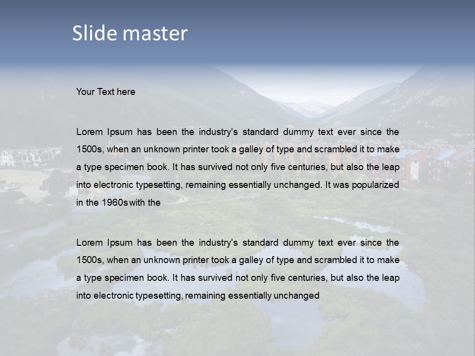 A River Running Through A Lush Green Valley PowerPoint Template