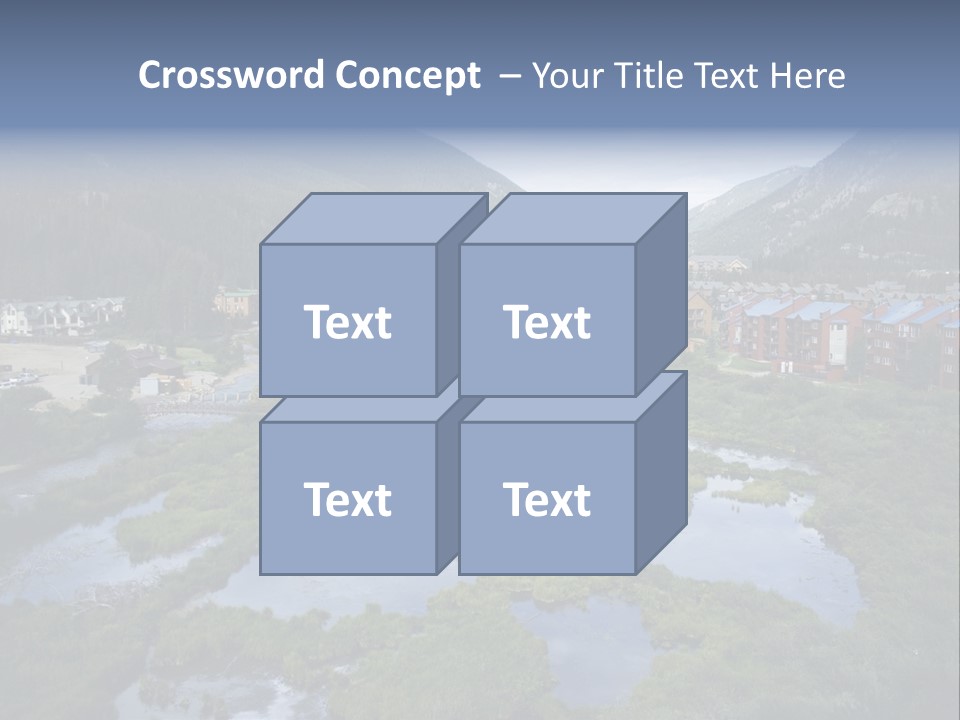 A River Running Through A Lush Green Valley PowerPoint Template