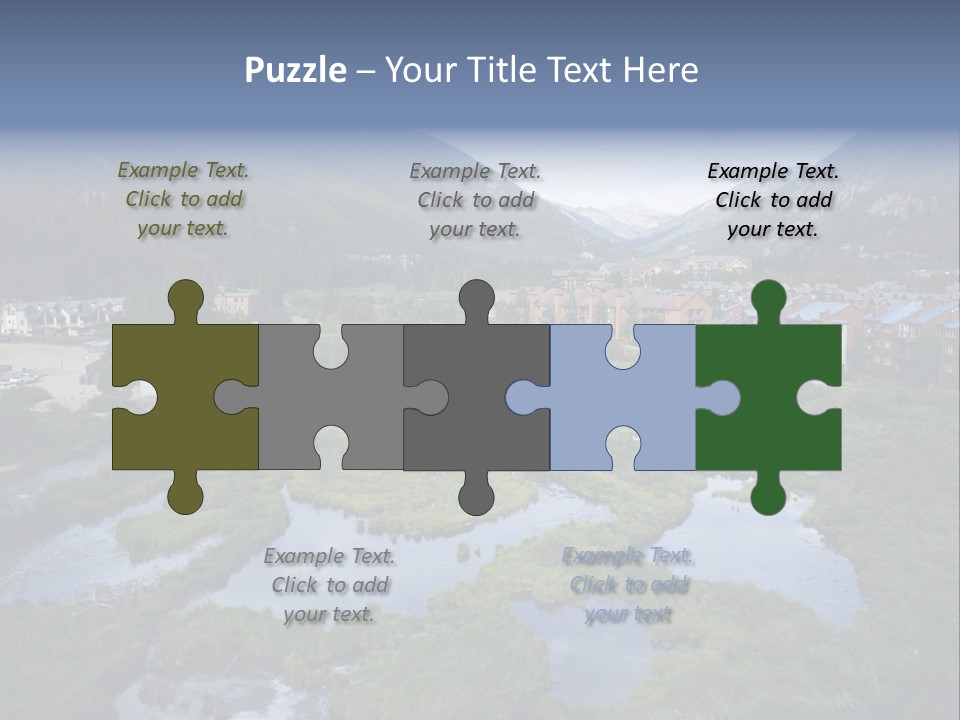 A River Running Through A Lush Green Valley PowerPoint Template