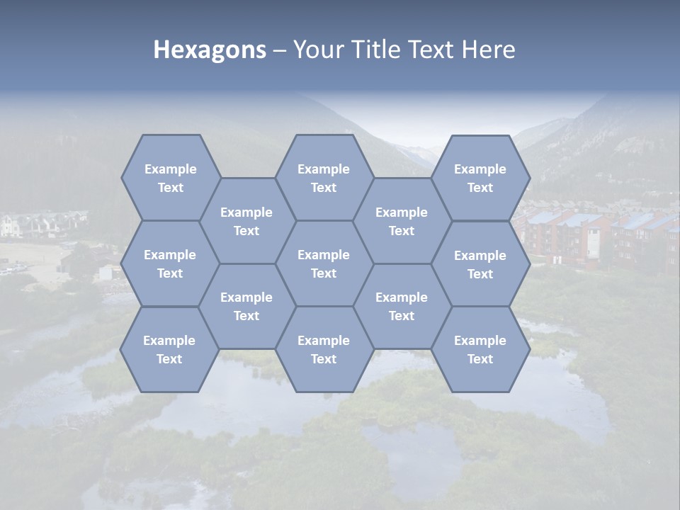 A River Running Through A Lush Green Valley PowerPoint Template