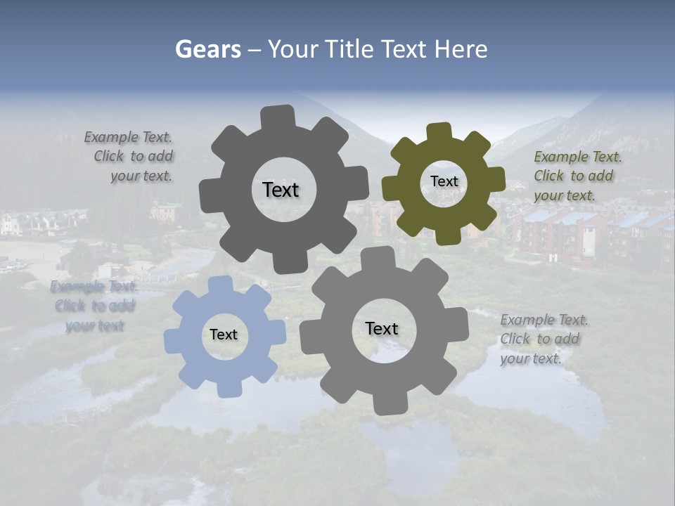 A River Running Through A Lush Green Valley PowerPoint Template