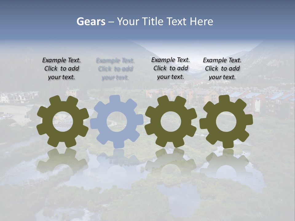 A River Running Through A Lush Green Valley PowerPoint Template