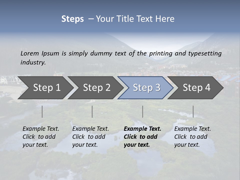 A River Running Through A Lush Green Valley PowerPoint Template
