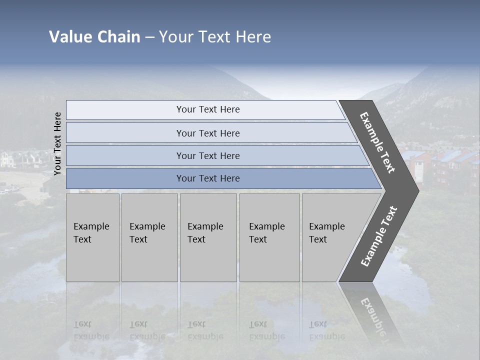 A River Running Through A Lush Green Valley PowerPoint Template