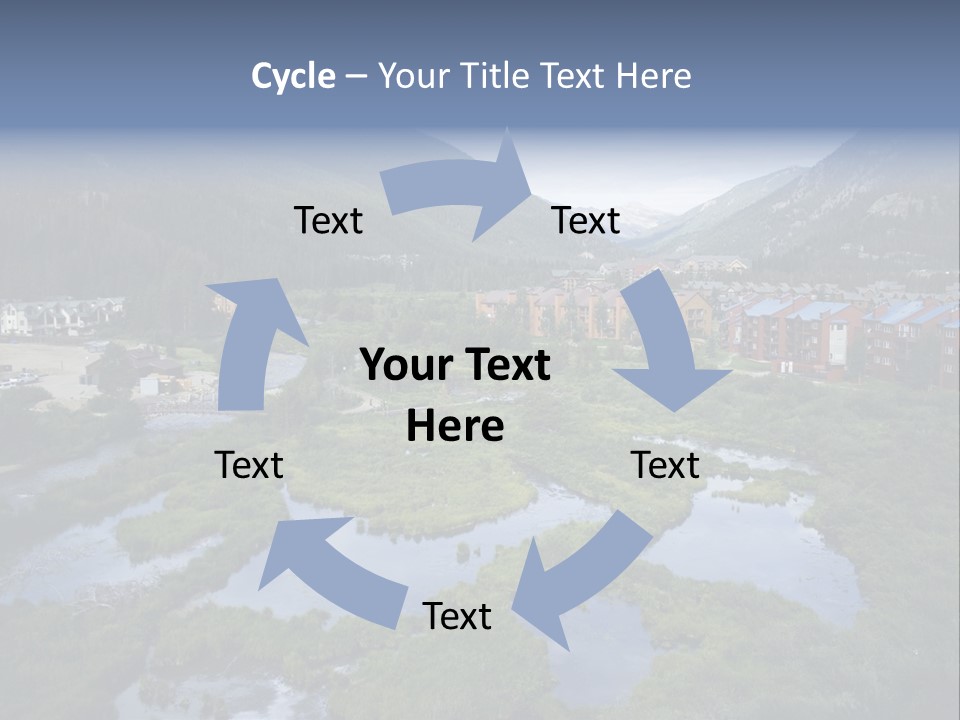 A River Running Through A Lush Green Valley PowerPoint Template