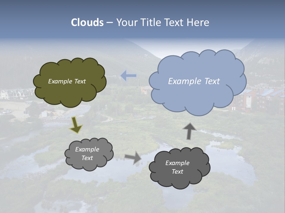 A River Running Through A Lush Green Valley PowerPoint Template