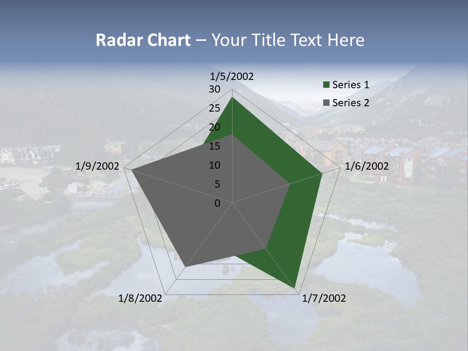 A River Running Through A Lush Green Valley PowerPoint Template