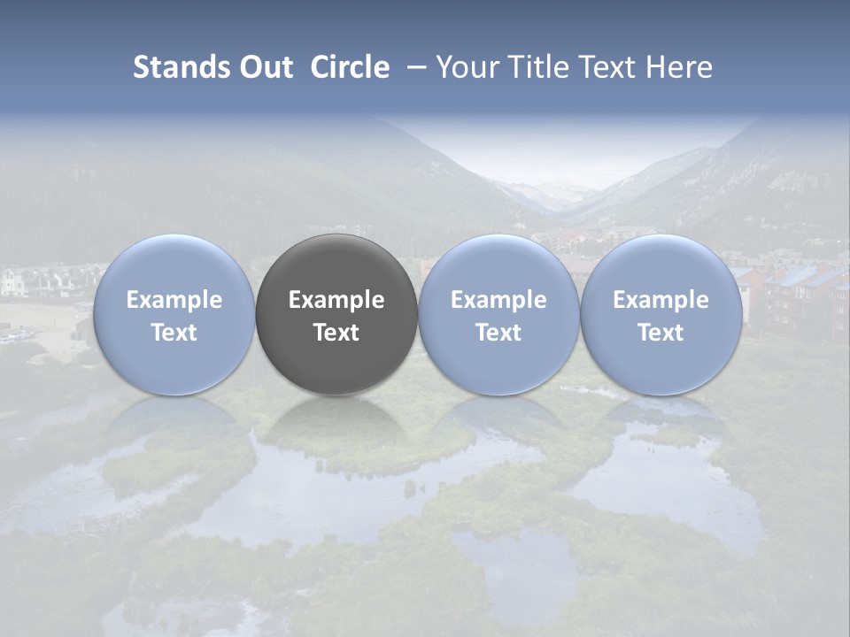 A River Running Through A Lush Green Valley PowerPoint Template