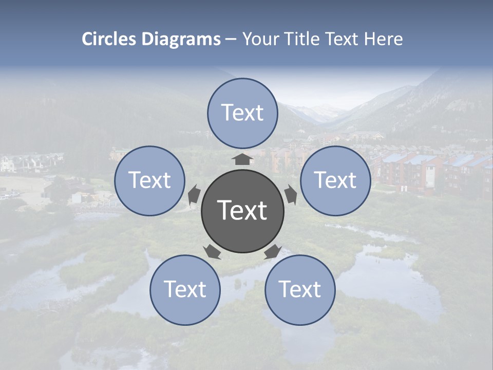 A River Running Through A Lush Green Valley PowerPoint Template